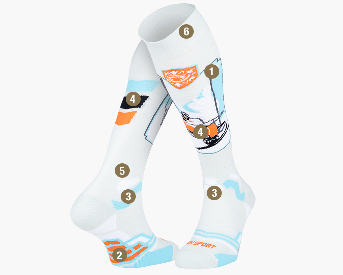 Chaussettes ski Slide Collector skieur